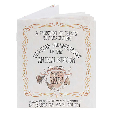 Collected from The Official Moth Eaten Archive the book includes full colour illustrations of the official crests from the animal kingdom. Each page features a different animal and features their special organizations.
