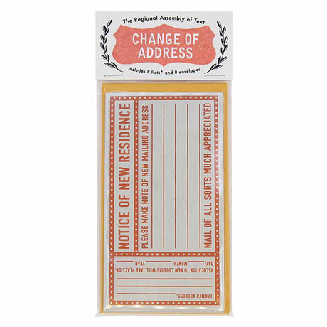 Announce your new home with this handy set of change of address notifications. Contains 8 flats & 8 orange coin envelopes and measures 3” x 5½”. (Note: flats are single sided cards)