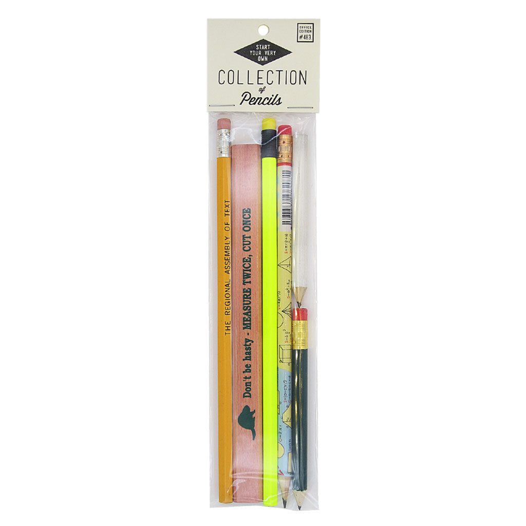 This little bag of pencils will help you start your collection or add to any pre-existing one. Pencils vary in shape and size and colour. It is a pretty little pack. Designed by The Regional Assembly of Text.