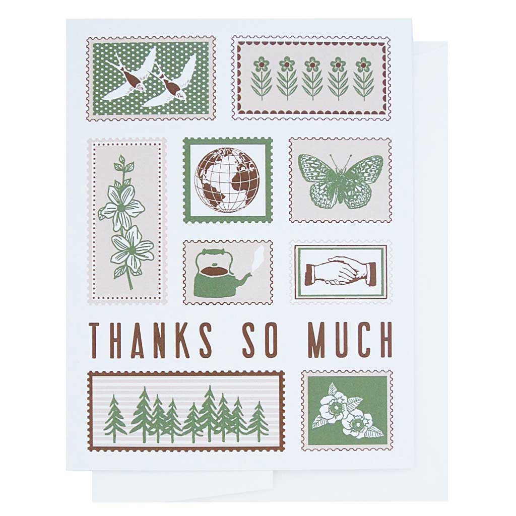 Box of 12 - Thanks Postage Stamps