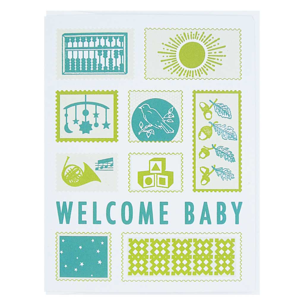 Welcome Baby Postage Stamps
