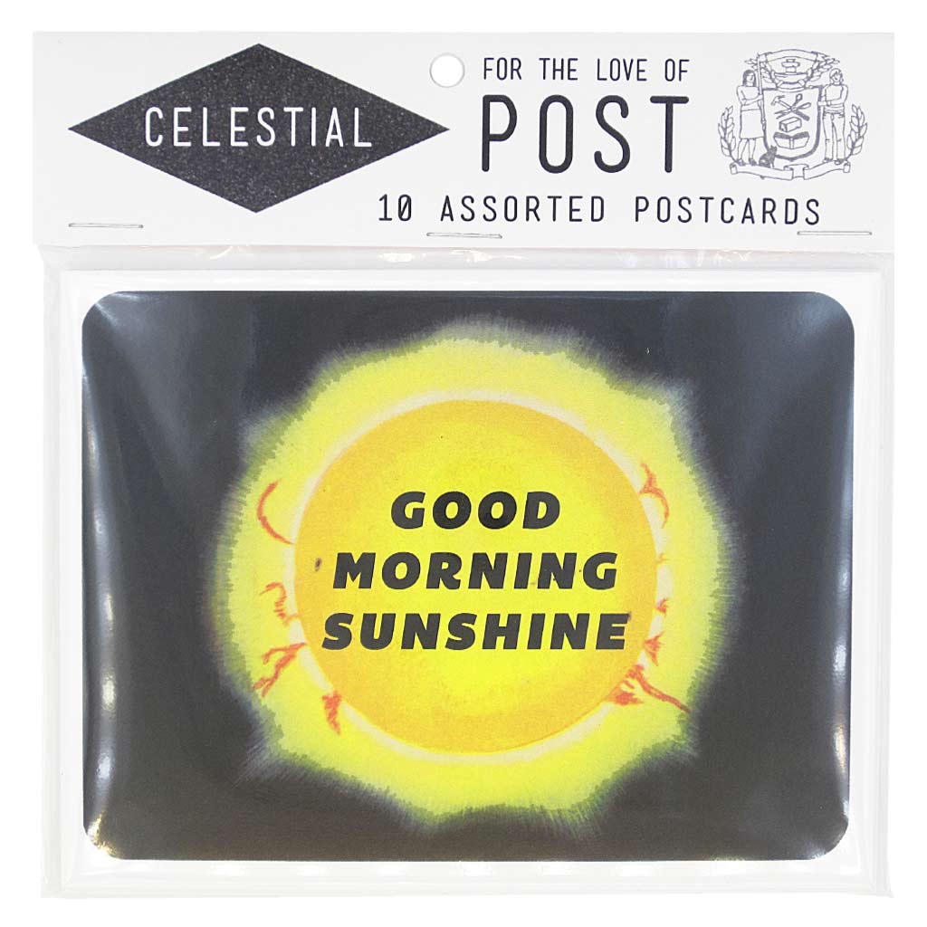 This pack of celestial themed postcards is perfect to send for almost any occasion. Contains 10 postcards, 2 of each design. Postcards measure 4 ¼” x 5 ½”. 