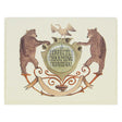 This lovely card features a watercolour painting of two bears on either side of a crest. There is a 1½” button in the middle of the crest that reads ‘a perfectly charming individual’. The button can be taken off and worn by the recipient. Card measures 4¼” x 5½”, comes with a cream envelope & is blank inside. Designed by The Regional Assembly of Text.