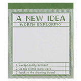 Jot down all your brilliant ideas with on this practical notepad. This notepad has a dark green border with the text “A New Idea Worth Exploring”. Measures 3½” x 4″ and has approximately 50 pages of recycled paper.
