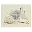 This beautiful wedding card features a watercolour painting of two swans on either side of a crest that reads ‘A Most Grand and Wonderful Union’. Card measures 4¼” x 5½”, comes with a cream envelope & is blank inside. Designed by The Regional Assembly of Text.