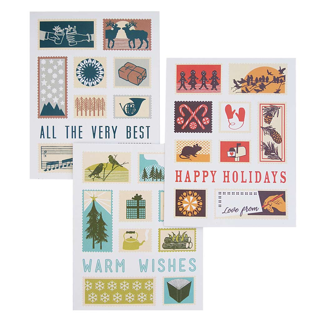 Box of 12 - Assorted Holiday Postage Stamps