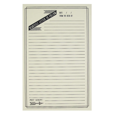 This stationery set comes with 12 identical soft white, single sided lined pieces of paper and 6 curry yellow envelopes. Paper folds in half to fit inside the 4 ¼” x 5 ½” envelopes.